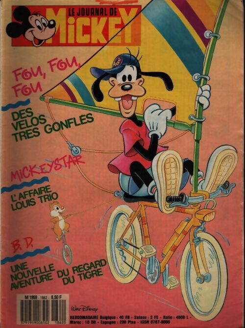 Le journal de Mickey n°1862 : Des vélos très gonflés - Disney - Livre