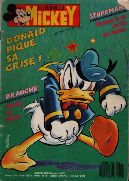 Le journal de Mickey n°1886 : Donald pique sa crise ! - Disney - Livre