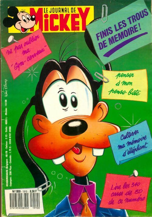 Livrenpoche : Le journal de Mickey n°1910 : Finis les trous de mémoire - Disney - Livre