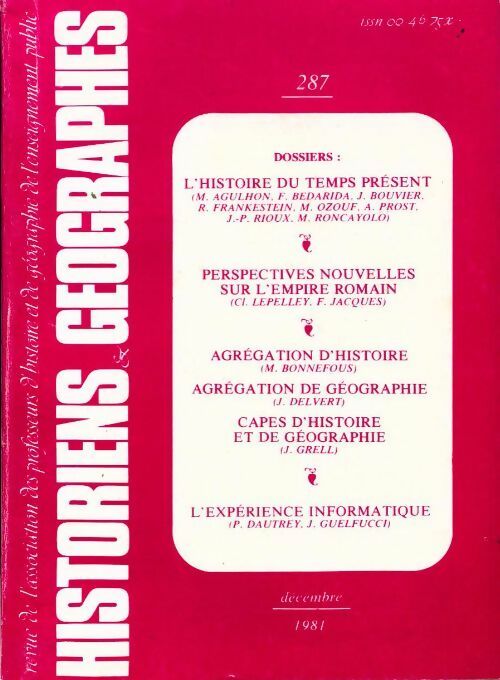 Livrenpoche : Historiens & géographes n°287 - Collectif - Livre