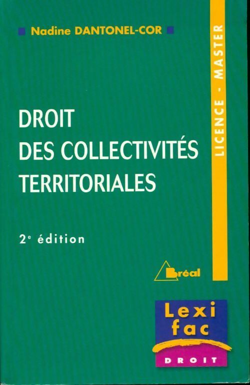 Livrenpoche : Droit des collectivités territoriales - Nadine Dantonel-Cor - Livre