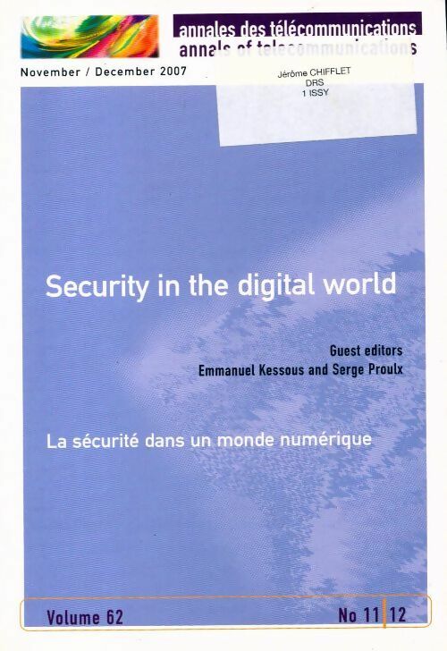 Security in the digital world - Emmanuel Kessous -  Annales des télécommunications - Livre