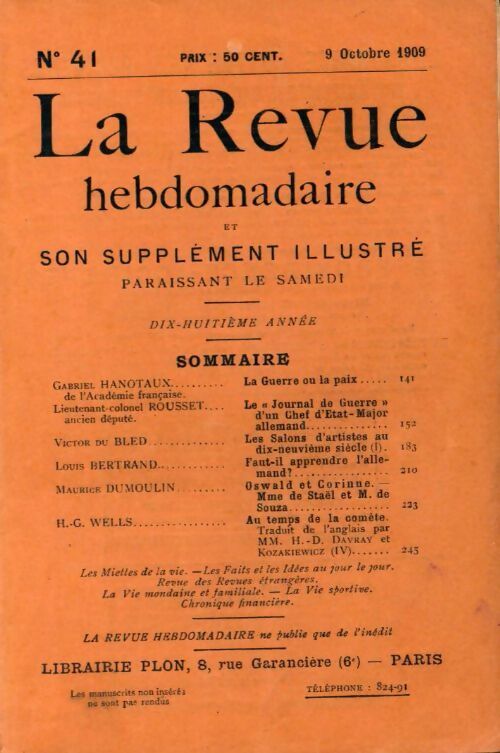La revue hebdomadaire 18e année n°41 - Collectif -  La revue hebdomadaire - Livre