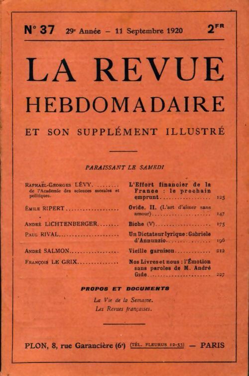 Livrenpoche : La revue hebdomadaire 29e année n°37 - Collectif - Livre