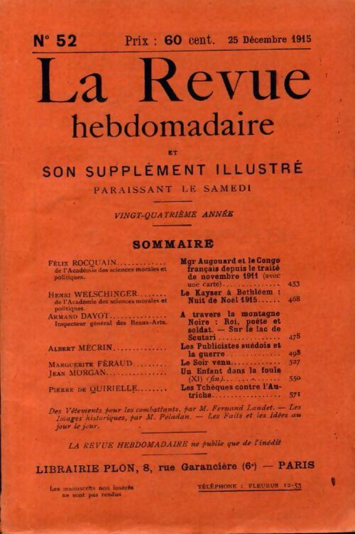 Livrenpoche : La revue hebdomadaire 24e année n°52 - Collectif - Livre
