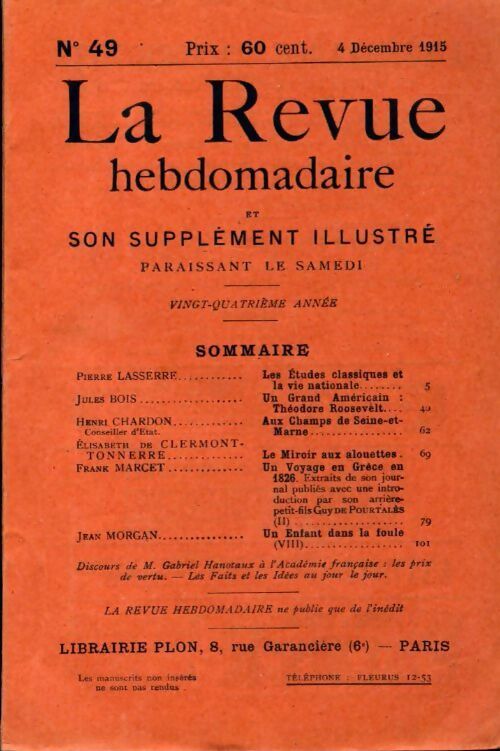 Livrenpoche : La revue hebdomadaire 24e année n°49 - Collectif - Livre
