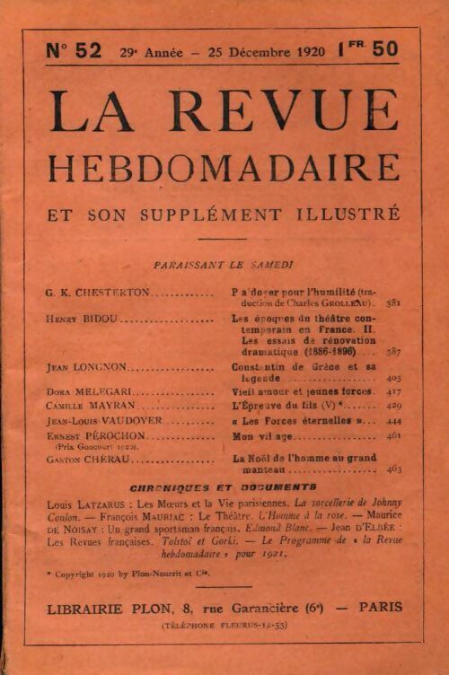 Livrenpoche : La revue hebdomadaire 29e année n°52 - Collectif - Livre