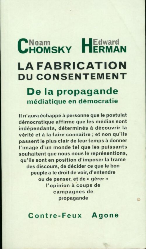 Livrenpoche : La fabrication du consentement. De la propagande médiatique en démocratie - Noam Chomsky - Livre
