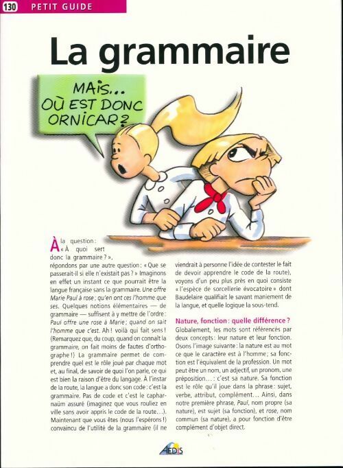 Livrenpoche : La grammaire - Nathalie Audard - Livre