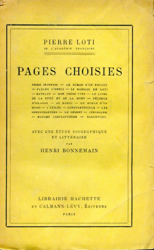 Livrenpoche : Pages choisies - Pierre Loti - Livre