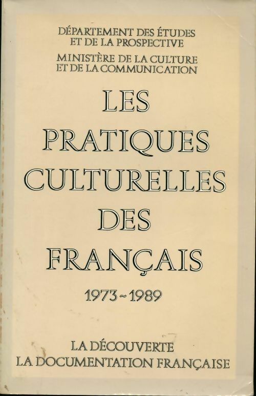 Livrenpoche : Les pratiques culturelles des français. 1973-1989 - Olivier Donnat - Livre