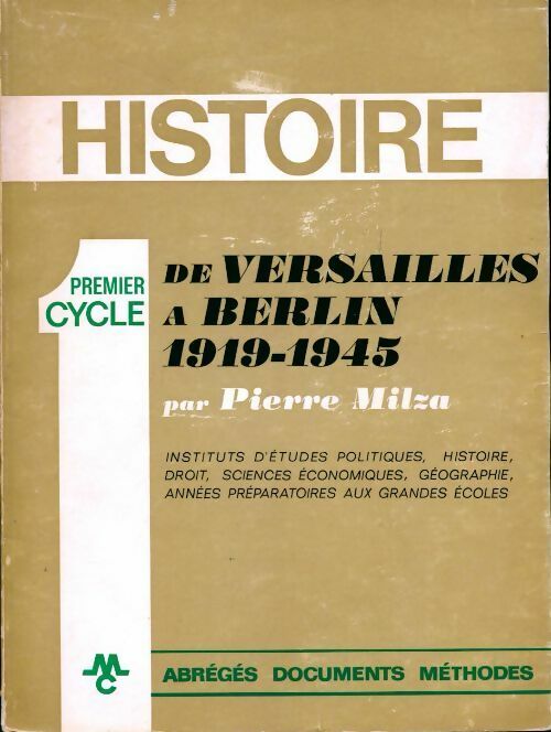 Livrenpoche : De Versailles à Berlin - Pierre Milza - Livre