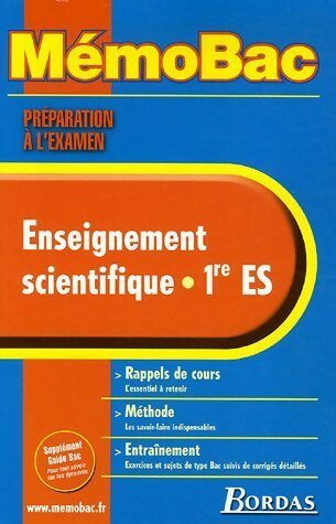 Livrenpoche : Enseignement scientifique 1ère ES - Christian Robert - Livre