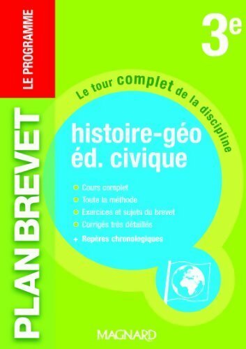 Livrenpoche : Planbrevet histoire-géo, éducation civique 3e. Cours, exercices et corrigés  - Marjorie Sylvie; Placet - Livre