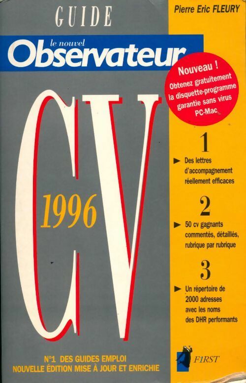 Guide CV 1996 du Nouvel Observateur - Pierre Fleury -  First GF - Livre