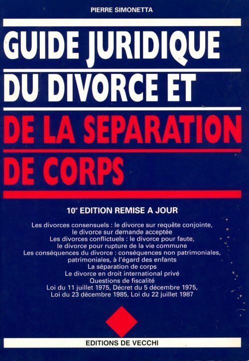 Livrenpoche : Guide juridique du divorce et de la séparation de corps - Pierre Simonetta - Livre