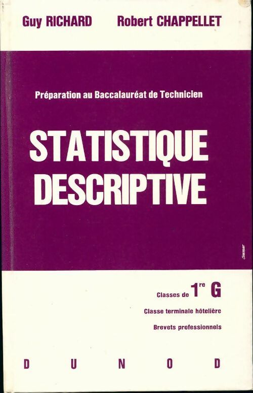 Livrenpoche : Statistique descriptive Première G - Guy Richard - Livre