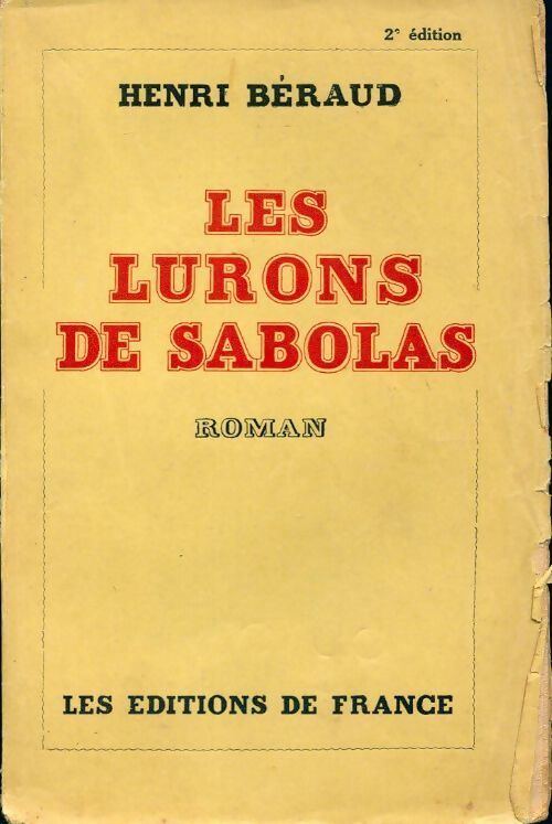 Les lurons de sabolas - Henri Béraud - Livre