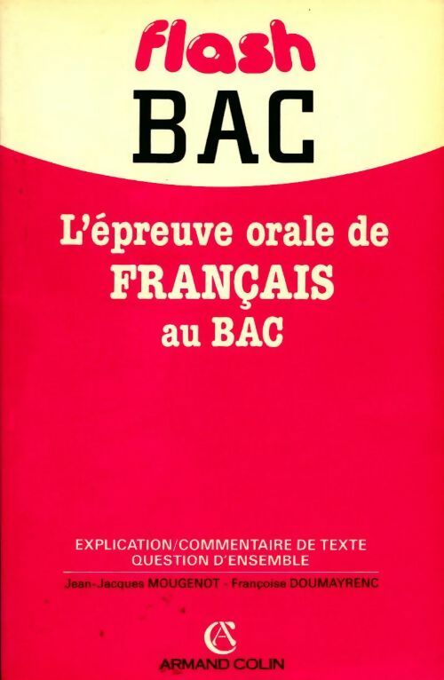 Livrenpoche : L'épreuve orale de français au BAC - Jean-Jacques Mougenot - Livre