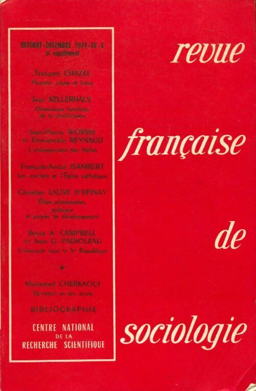 Livrenpoche : Revue française de sociologie n°XV-4 - Collectif - Livre