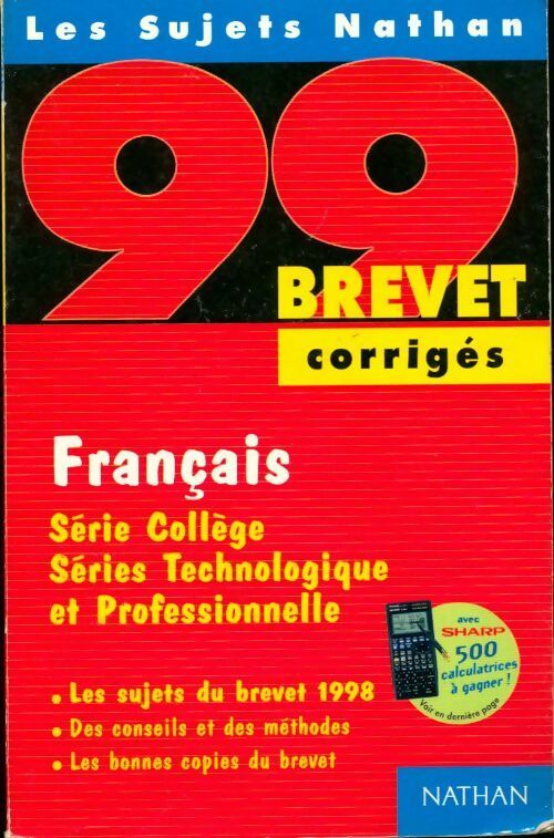 Livrenpoche : Français Brevet séries technologique et professionnelle : corrigés 1999 - Lucien Giraudo - Livre