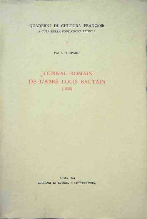 Livrenpoche : Journal romain de l'abbé Louis Bautain (1838) - Paul Poupard - Livre