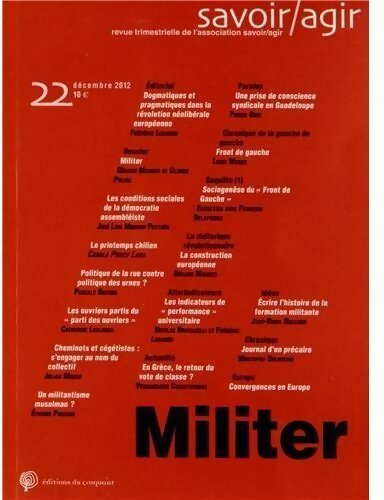 Livrenpoche : Savoir/agir n°22 : Militer - Collectif - Livre