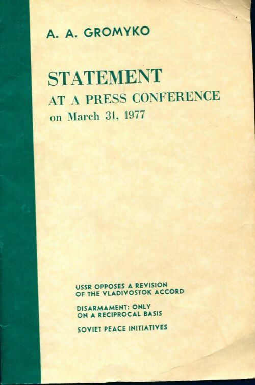 Livrenpoche : Statement at a press conference - Andrei Gromyko - Livre