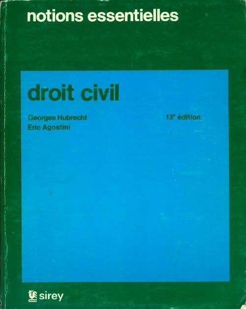 Droit civil - Georges Hubrecht, Eric Agostini - Livre