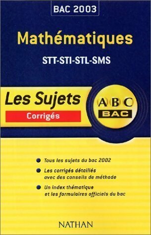 Livrenpoche : Mathématiques STT-STI-STL-SMS 2003 - Michel Poncy - Livre