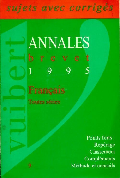 Français toutes séries corrigés 1995 - Collectif -  Vuibert GF - Livre
