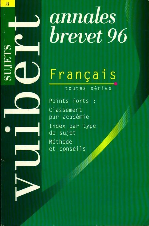 Livrenpoche : Français brevet sujets 1996 - Collectif - Livre
