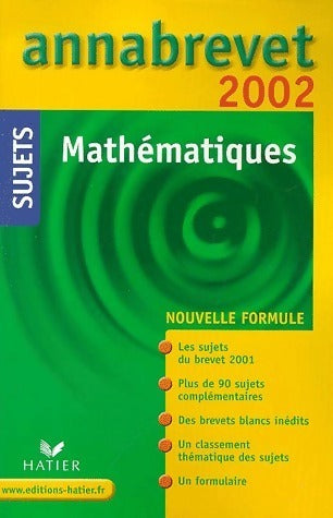 Livrenpoche : Mathématiques Brevet sujets 2002 - Bernard Demeillers - Livre