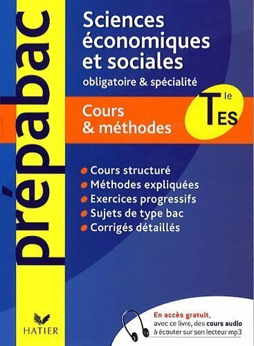 Livrenpoche : Sciences économiques et sociales Terminale ES. Cours & méthodes - Jean-Claude Drouin - Livre