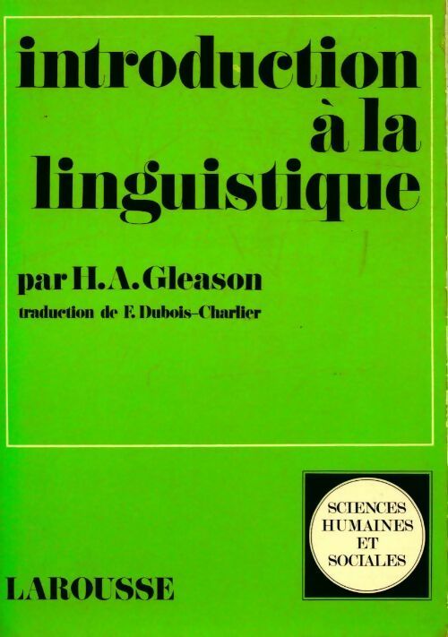 Livrenpoche : Introduction à la linguistique - H.A. Gleason - Livre