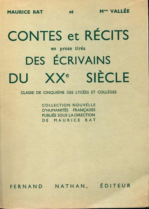 Livrenpoche : Contes et récits des écrivains du XXe siècle - Mme Vallée - Livre