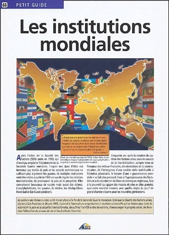 Livrenpoche : Les institutions mondiales - Collectif - Livre