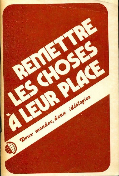 Livrenpoche : Remettre les choses à leur place - Inconnu - Livre