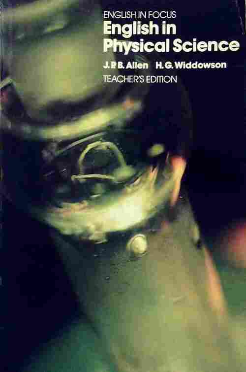Livrenpoche : English in physical science - J.P.B. Allen, H.G. Widdowson - Livre