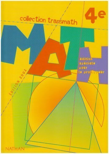 Livrenpoche : Transmath 4e 2002. Livre du professeur - Malaval Joel - Livre
