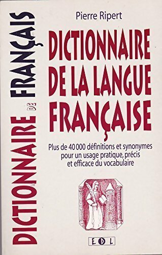 Livrenpoche : Dictionnaire de la langue française - Pierre Ripert - Livre