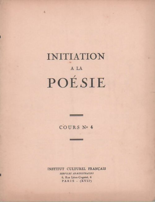 Livrenpoche : Initiation à la poésie - Collectif - Livre
