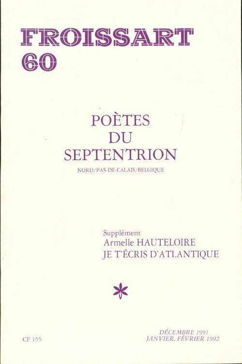 Livrenpoche : Froissart n°60 : Poètes du septentrion - Collectif - Livre