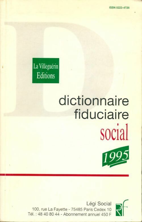 Livrenpoche : Dictionnaire fiduciaire social 1995 - Collectif - Livre