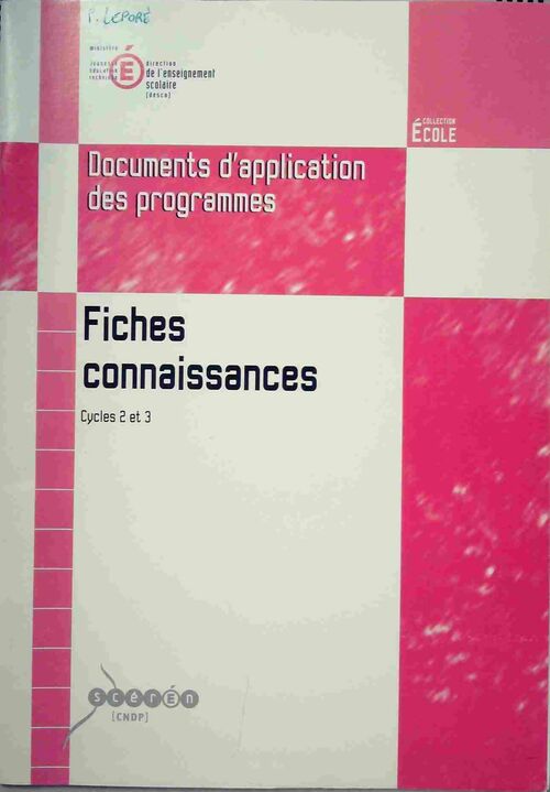 Livrenpoche : Fiches connaissances.. Cycles 2 et 3 - Collectif - Livre