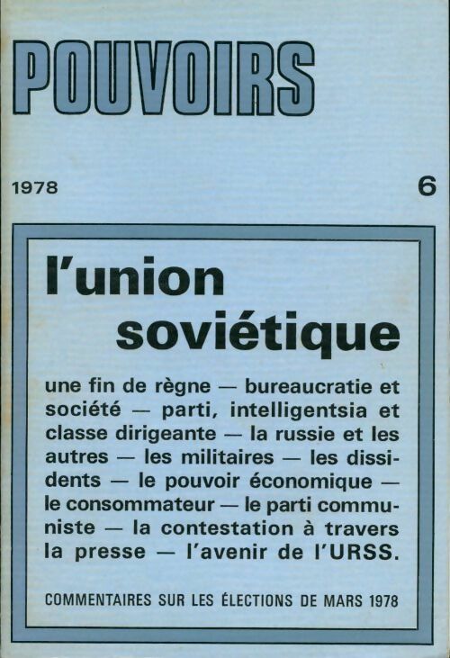 Livrenpoche : Pouvoirs n°6 : L'union soviétique - Collectif - Livre