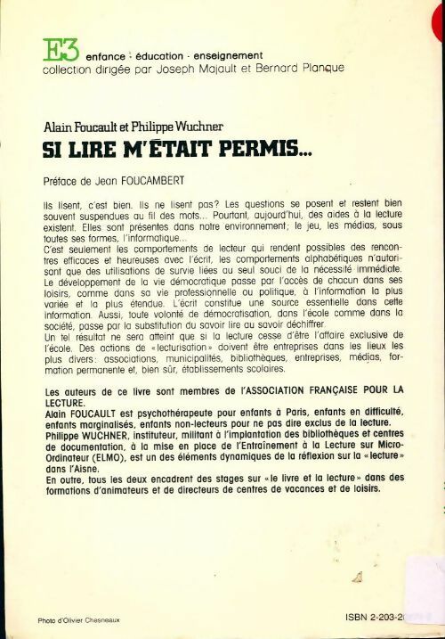 Livrenpoche : Si lire m'était permis - Alain Foucault - Livre