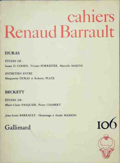 Livrenpoche : Cahiers Renaud Barrault n°106 : Duras / Beckett - Collectif - Livre