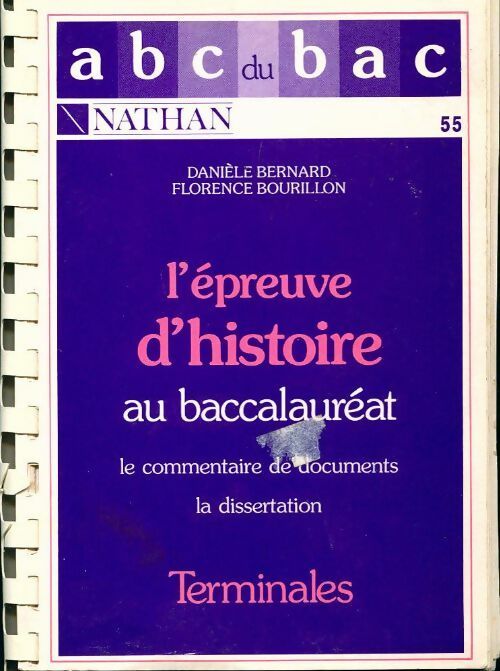 Livrenpoche : L'épreuve d'histoire au baccalauréat Terminales A,B,C,D 1989 - Collectif - Livre