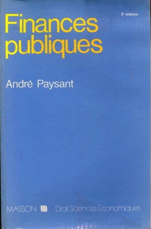Livrenpoche : Finances publiques - André Paysant - Livre